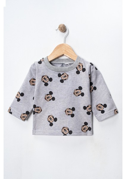 Mickey Mouse Baskılı Içi Badili Salopet Bebek Tulumu modelleri