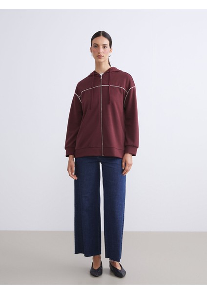 Yeni Sezon Kapüşonlu Oversize Kadın Fermuarlı Sweatshirt fiyatları