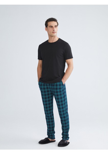 Yeni Sezon Standart Kalıp Ekose Erkek Pijama Alt