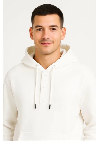 Erkek Ovarsize Kapüşonlu Swetshirt Kanguru Çepli Cıtcıtlı 3 Iplik Şardonlu Hoodie modelleri