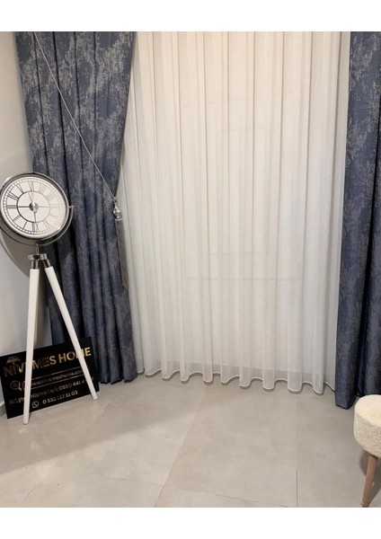 Keten Tül Sezer Çöl Tasarım 1/2,5 Pileli Tül Perde 300 x 270 cm Zarif Düz Renk fırsatları