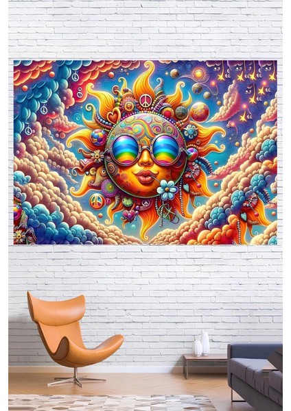 Güneş Yerinde Her Şey Yolunda Duvar Örtüsü Duvar Halısı Wall Tapestry