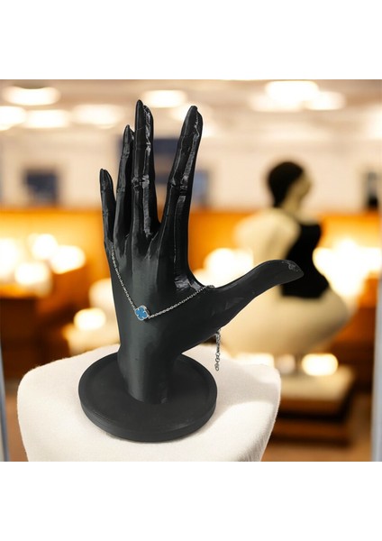 925 Ayar Gümüş Turkuaz Taşlı Tekli Şanslı Yonca Van Cleef Bileklik modelleri