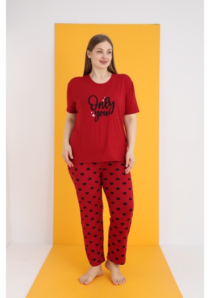Pamuk Nakışlı Pijama Takımı