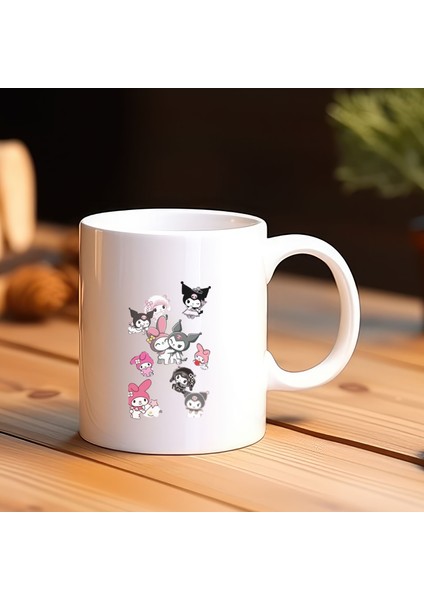 🖤 Kuromi Baskılı Hediyelik Kupa Fincan – Sevimliliği Asi Tarafıyla Sevenlere Özel!