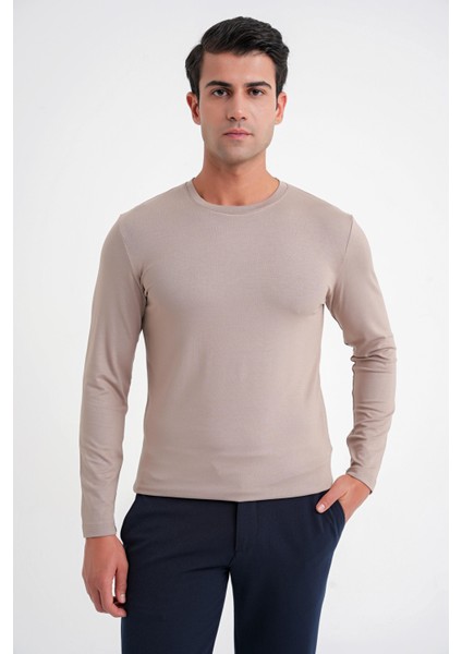 Ts 870 T-Shırt Slim Vizon Casual