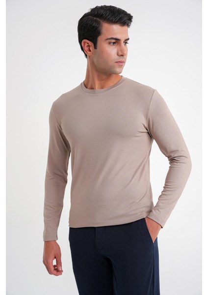 Ts 870 T-Shırt Slim Vizon Casual indirimleri