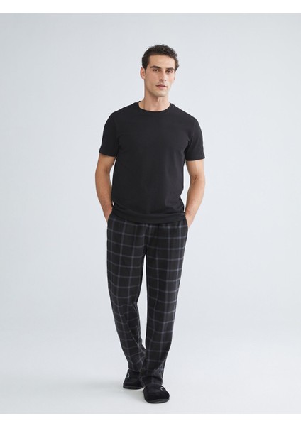 Yeni Sezon Standart Kalıp Ekose Erkek Pijama Alt