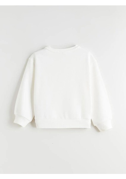 Bisiklet Yaka Fiyonk Baskılı Kız Çocuk Sweatshirt (W5) fırsatları