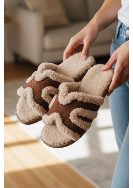 Kadın Günlük Terlik Peluş Içi Yünlü Kürklü Terlik Misafir Çeyiz Bohça Gelin Ev Terliği modelleri