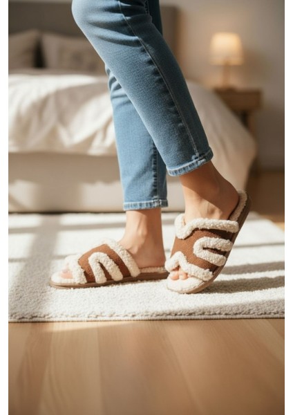 Kadın Günlük Terlik Peluş Içi Yünlü Kürklü Terlik Misafir Çeyiz Bohça Gelin Ev Terliği fırsatları