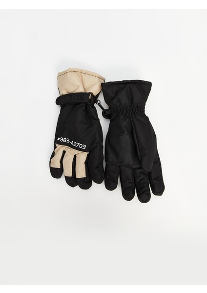 Yeni Sezon Yazı Baskılı Erkek Kar Eldiveni