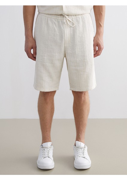 Yeni Sezon Standart Kalıp Keten Görünümlü Erkek Şort modelleri
