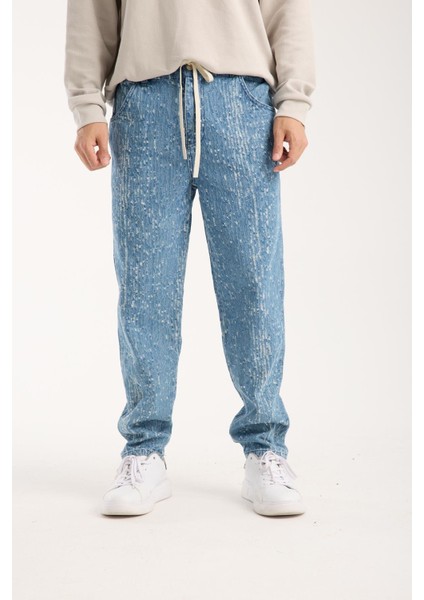 %100 Pamuk Oversize Rahat Kesim Bağcıklı Bel Lastik Paça Jogger