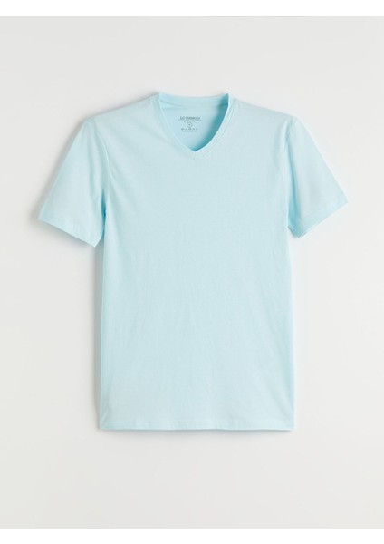 Yeni Sezon V Yaka Penye Erkek Tişört