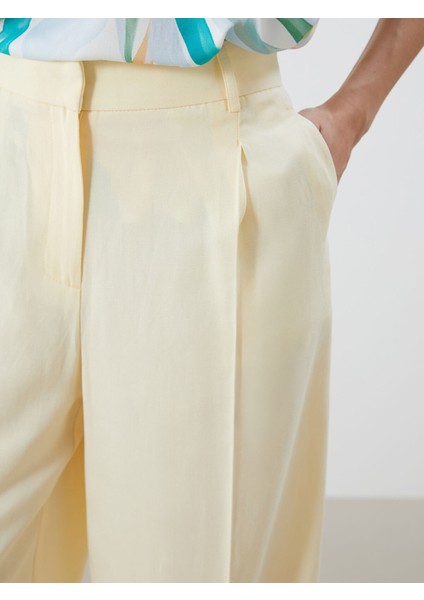 Yeni Sezon Loose Fit Keten Karışımlı Kadın Pantolon modelleri