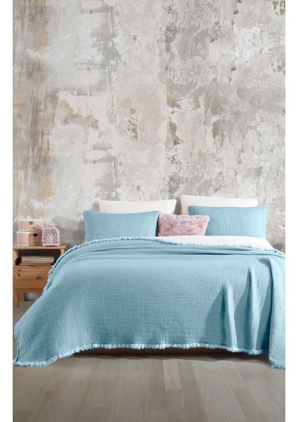 Adaçayı 6 Kat Müslin Çift Kişilik 260X280 Yorgan/2 Adet 50X70CM Yastık Kılıfı 6 Katlı Multi Muslin