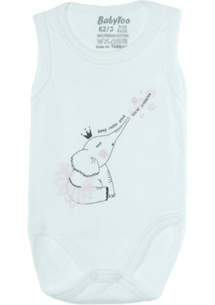 Kız Bebek Zıbın Badi %100 Pamuk Kumaş Baskılı Çıtçıtlı Yeni Doğan