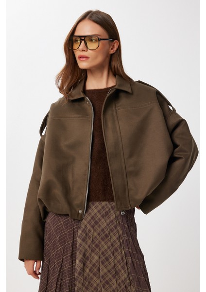 Süet Görünümlü Bomber Ceket LOH0014 Haki fiyatları