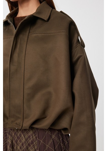 Süet Görünümlü Bomber Ceket LOH0014 Haki indirimleri