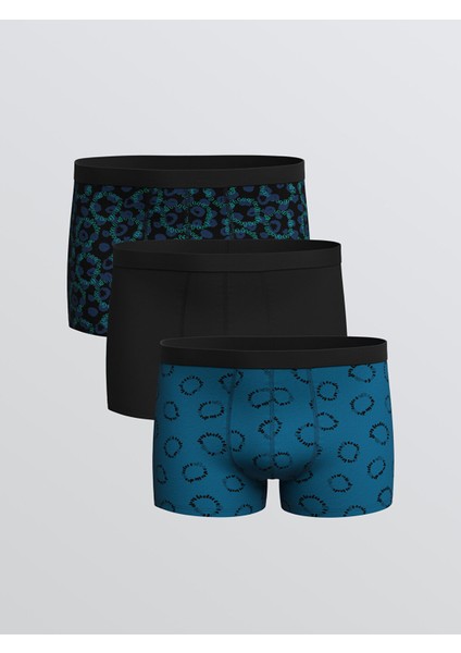 Yeni Sezon Standart Kalıp Pamuklu Esnek Erkek Boxer 3'lü