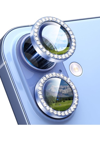 iPhone 17 Kılıf Parlak Taşlı Kamera Koruma Renkli Lens Koruyucu Temperli Cam
