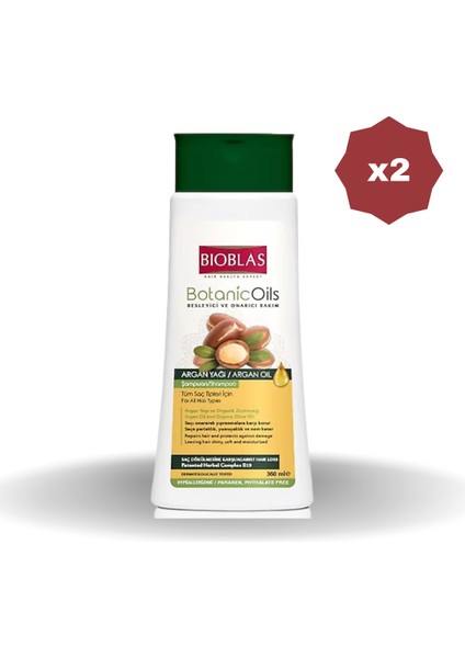 Botanic Oils Argan Şampuan 360 ml - (2 Adet)