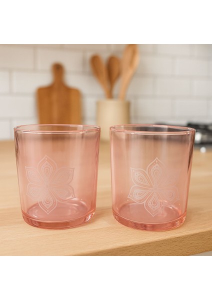 6'lı Pembe Renkli Su Bardağı Renkli Meşrubat Bardağı 330 ml 9x8,5 cm fiyatları