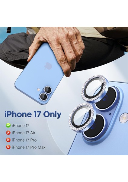 iPhone 17 Kılıf Parlak Taşlı Kamera Koruma Renkli Lens Koruyucu Temperli Cam fiyatları