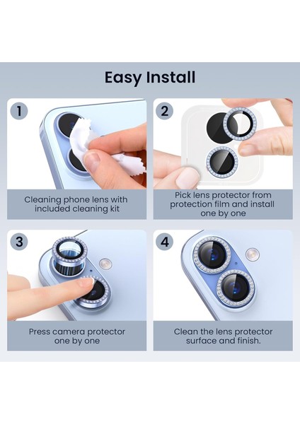 iPhone 17 Kılıf Parlak Taşlı Kamera Koruma Renkli Lens Koruyucu Temperli Cam indirimleri