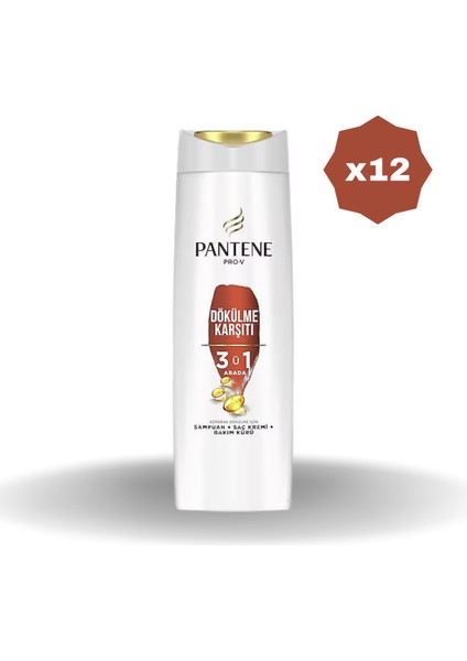 Dökülme Karşıtı 3'ü 1 Arada Şampuan 400 ml - (12 Adet)