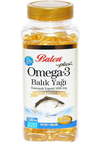 Omega 3 Plus+ Balık Yağı Yumuşak 200 Kapsül