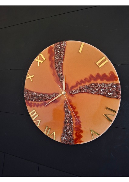 Duvar Saati - 35CM - Modern Dekoratif Duvar Saati - Epoksi Duvar Saati - El Yapımı Duvar Saati - Şık Duvar Saati fiyatları