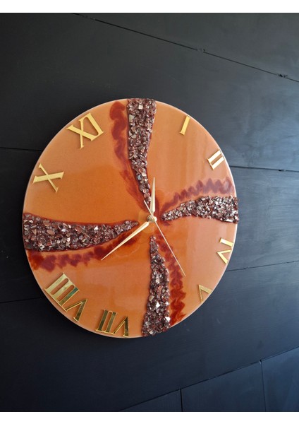 Duvar Saati - 35CM - Modern Dekoratif Duvar Saati - Epoksi Duvar Saati - El Yapımı Duvar Saati - Şık Duvar Saati modelleri