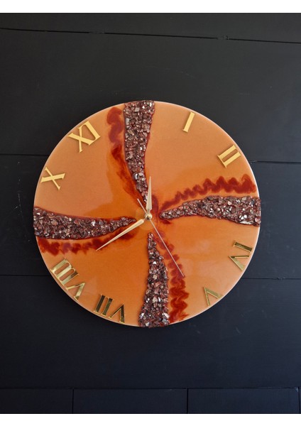 Duvar Saati - 35CM - Modern Dekoratif Duvar Saati - Epoksi Duvar Saati - El Yapımı Duvar Saati - Şık Duvar Saati fırsatları