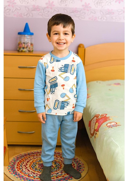 Erkek Çocuk Karakter Baskılı %100 Pamuklu Renkli Pijama Takımı