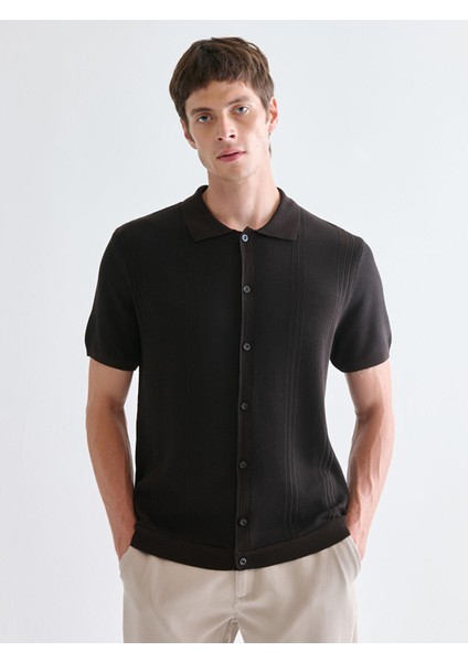 Yeni Sezon Standart Kalıp Polo Yaka Erkek Triko Hırka