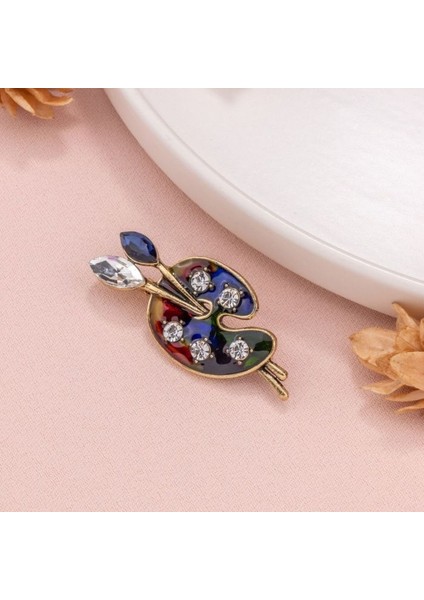 1904 Taş Detaylı Boya Paleti Broş / Yaka Iğnesi fiyatları