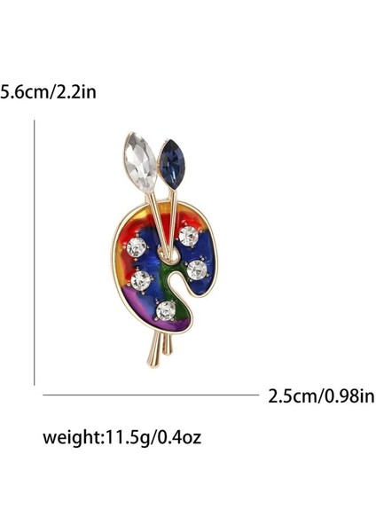 1904 Taş Detaylı Boya Paleti Broş / Yaka Iğnesi fırsatları