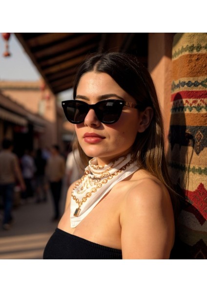 Saten Kumaş Modern Desenli Fular 47X47CM fiyatları