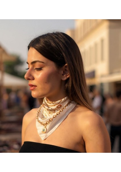 Saten Kumaş Modern Desenli Fular 47X47CM modelleri