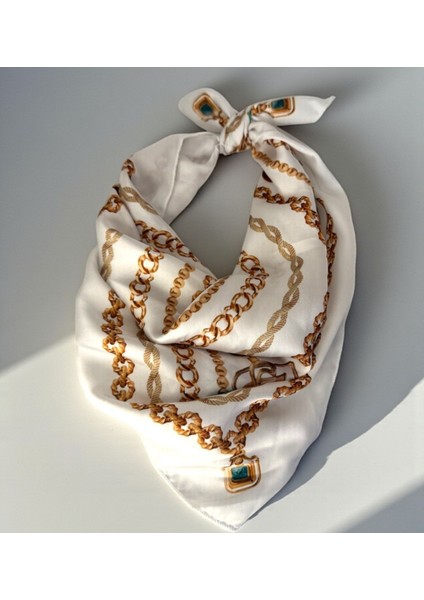 Saten Kumaş Modern Desenli Fular 47X47CM indirimleri