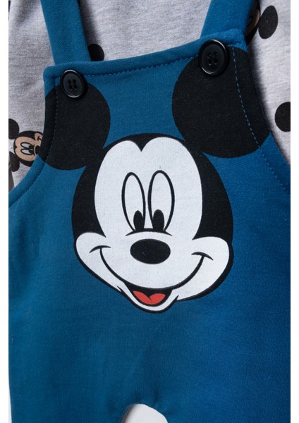 Mickey Mouse Baskılı Içi Badili Salopet Bebek Tulumu modelleri