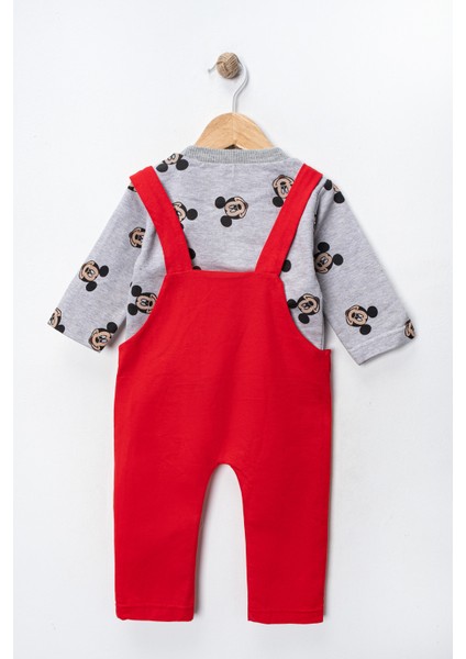 Mickey Mouse Baskılı Içi Badili Salopet Bebek Tulumu