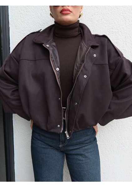 Apoletli Süet Bomber Ceket modelleri