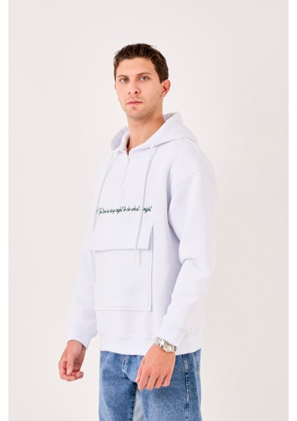 X-4005 Kapüşonlu Yarım Fermuarlı Sweat modelleri