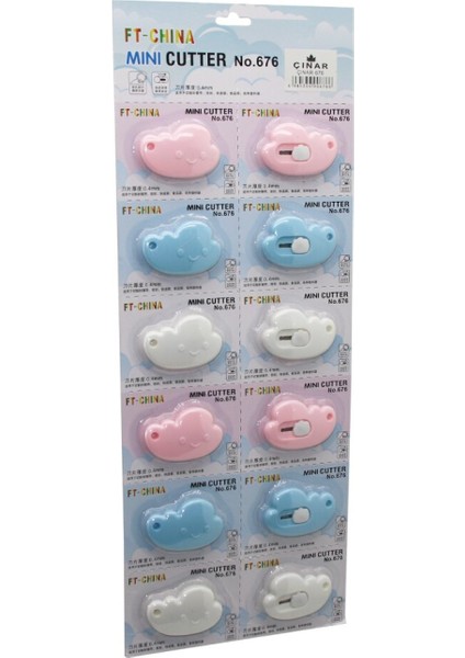 12 Adet Mını Cutter Mini Cep - Çanta Falçata - Maket Bıçak (4915)