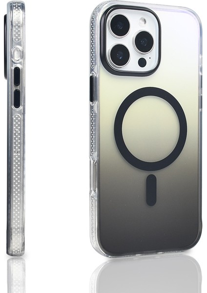 iPhone 16 Pro Max Uyumlu Kılıf Toros M-Safe Şarj Özellikli Transparan Renk Geçişli Silikon Siyah fiyatları