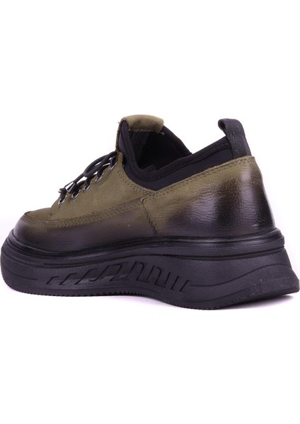 - Hakiki Deri Haki Renk Kadın Günlük Ayakkabı - 25102204 fırsatları