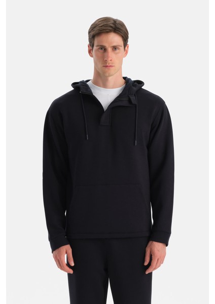 Erkek Kapişonlu Modal Sweatshırt